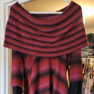 Sweater dress off the shoulder